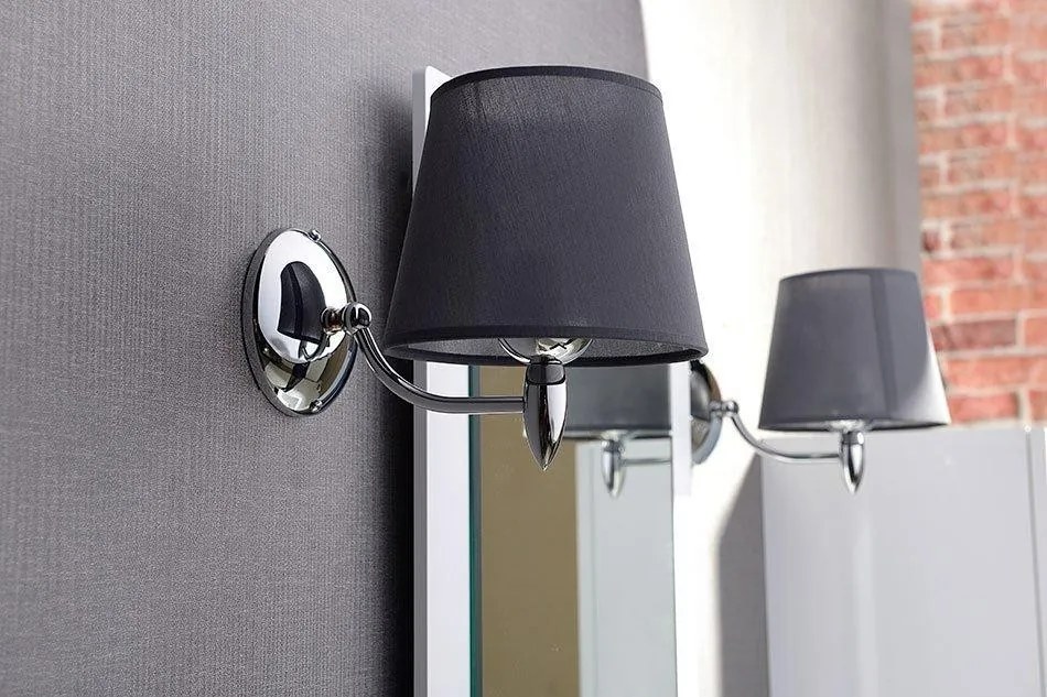 SAPHO - HANBO nástenné svietidlo E27, 60W, 230V, IP21, chróm, AU526