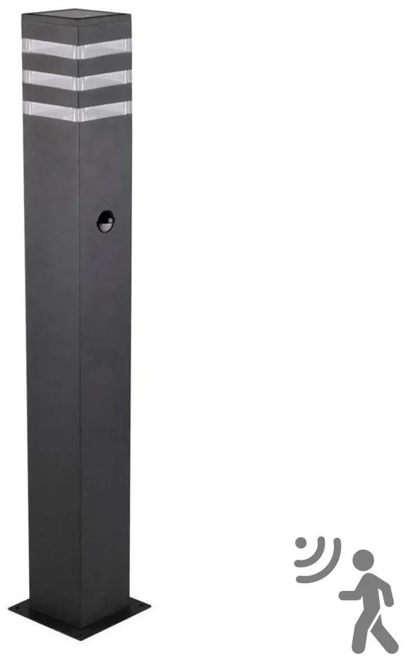 Vonkajšia lampa so senzorom TEKSAS 1xE27/12W/230V IP44 74 cm antracit