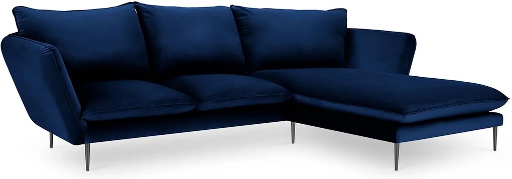 MAZZINI SOFAS Zamatová štvormiestna rohová pohovka Acacia pravý roh 250 × 165 × 96 cm