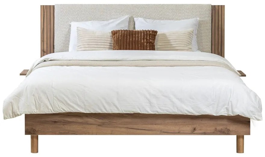 Béžová dvojlôžková posteľ s roštom 140x190 cm Lior – Bobochic Paris