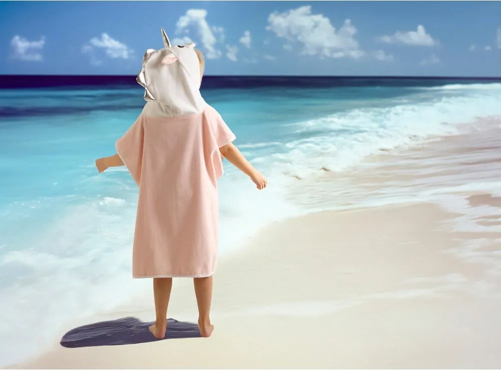 Ružové bavlnené detské pončo Lola – Good Morning