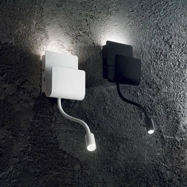 Ideal Lux - LED Nástenné bodové svietidlo PROBE LED/9,5W/230V USB biela