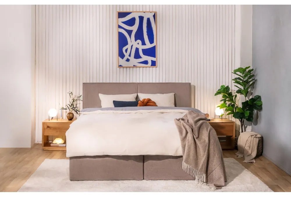 Boxspring posteľ taupe 160x200 cm Olia Bold – Bonami Selection