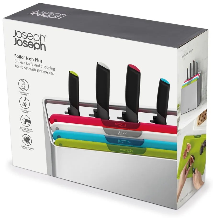 Súprava dosiek a nožov so stojanom 10x32 cm Folio Icon Plus – Joseph Joseph