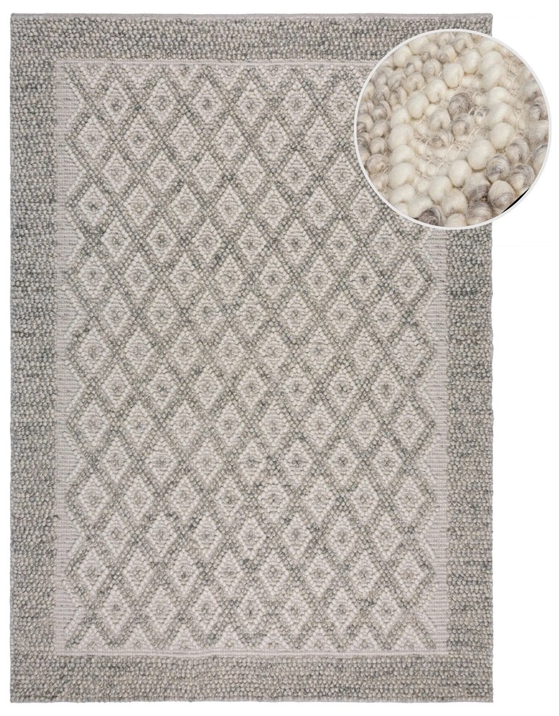 Flair Rugs, Ručne tkaný kusový koberec Minerals Diamond Grey, 160x230, šedá, chodba / predsieň