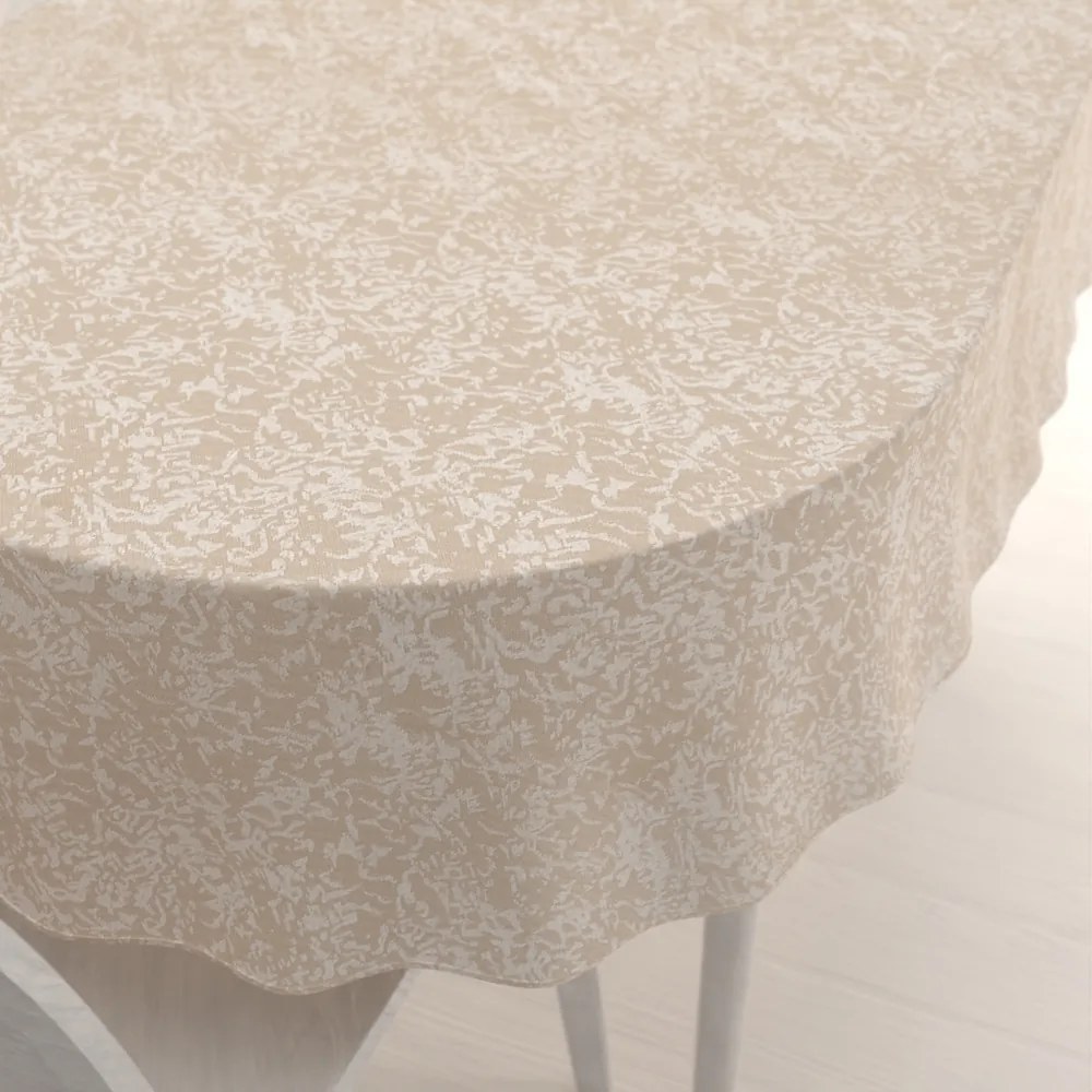 Biante Teflónový oválny obrus TF-097 Venezia púdrovo béžový 140x220 cm