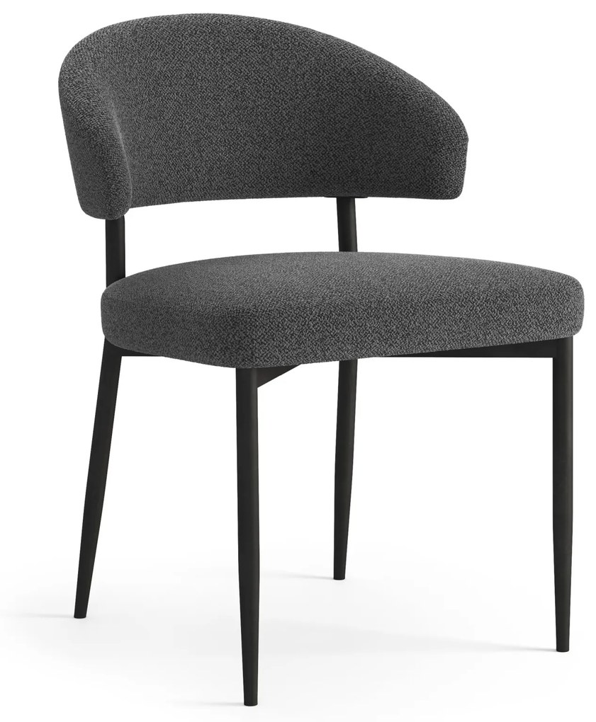 IRIS Antracit [Tmavo šedá] (látka Monza 130) - MODERNÁ ČALÚNENÁ STOLIČKA DO OBÝVAČKY/ PODKROVNEJ JEDÁLNE