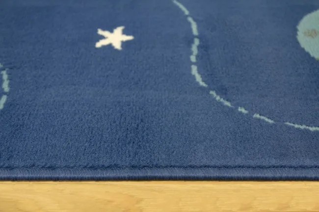 Detský koberec Kids 534547/94955 Jeans Kosmos modrý / tyrkysový