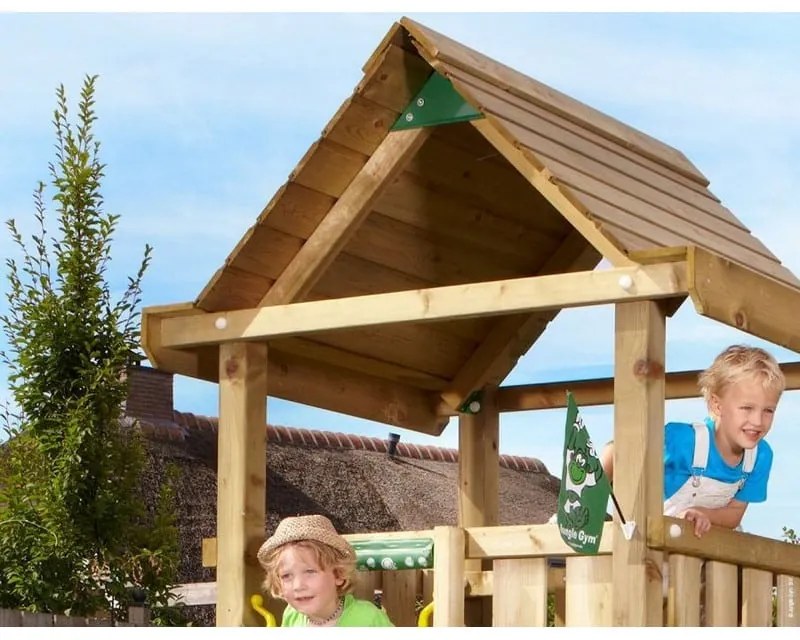 Ihrisko Jungle House so šmykľavkou a modulom 2-Swing Frame 2.0