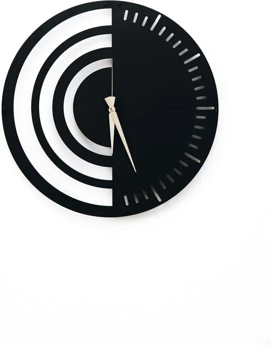 Kovové nástenné hodiny Black, 50 × 50 cm