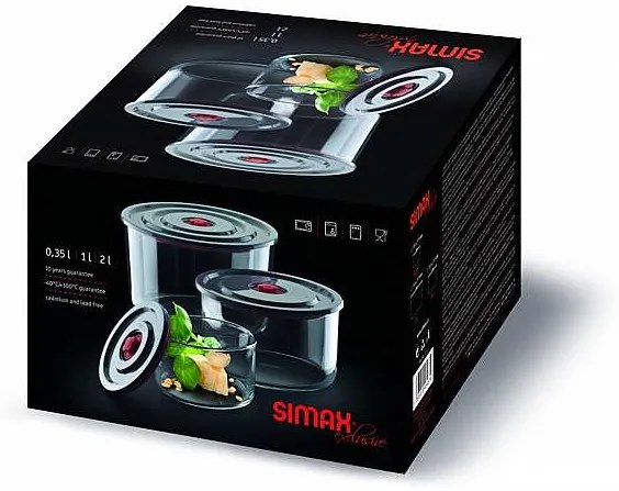 Simax Sada sklenených dóz PUMP & PUMP, 3 ks