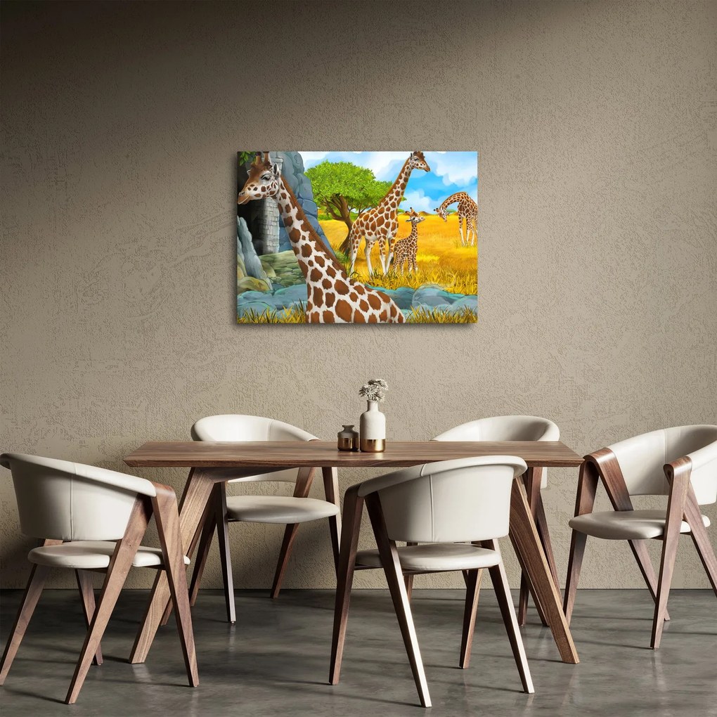 Obraz - Žirafia rodina (70x50 cm)