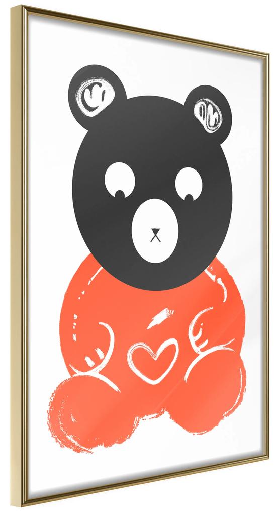 Artgeist Plagát - Thoughtful Bear [Poster] Veľkosť: 20x30, Verzia: Zlatý rám