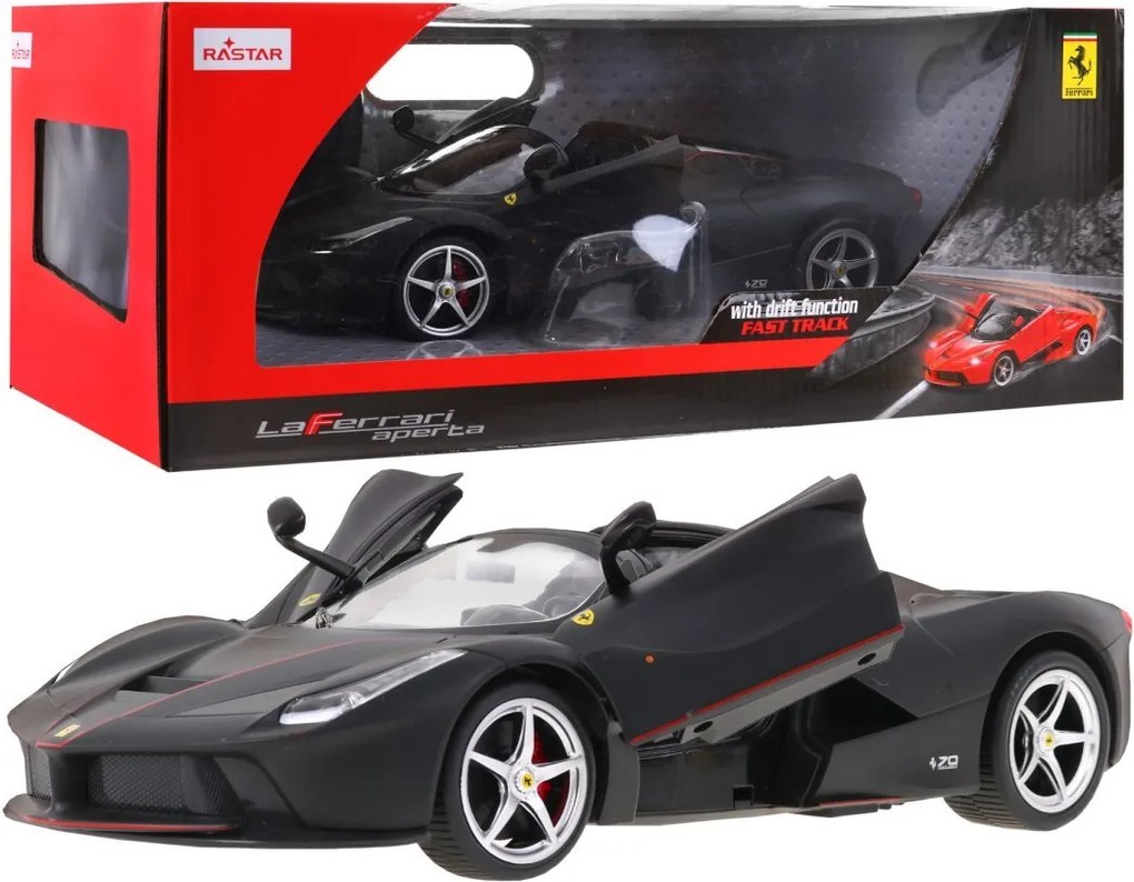 Ferrari LaFerrari Aperta čierna RASTAR 1:14 model auta na diaľkové ovládanie + 2,4 GHz diaľkové ovládanie