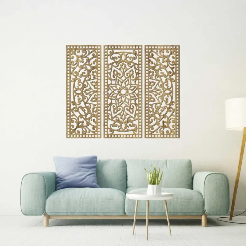 Drevená viacdielna dekorácia na stenu mandala | SENTOP FB-HDF0514-A