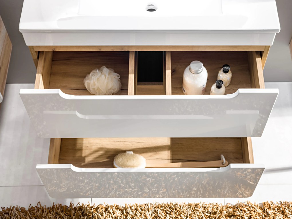Comad Kúpeľňová skrinka pod umývadlo Aruba White 40 dub craft/biela