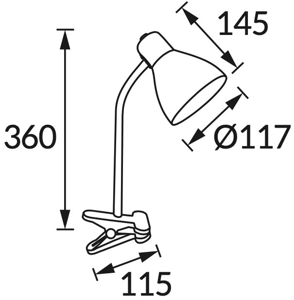 Strühm STRÜHM Stolná lampa KATI E27 WHITE CLIP 2861