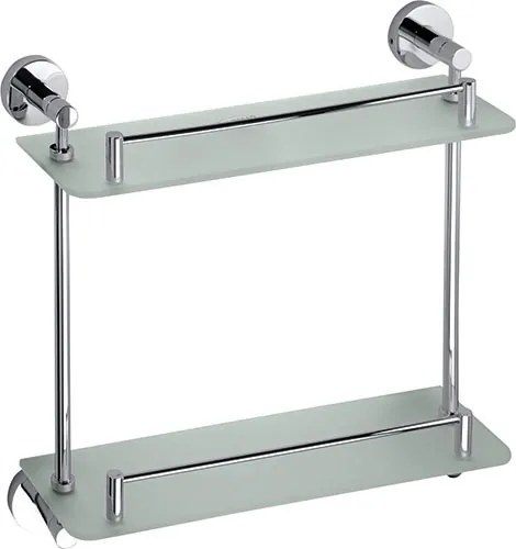 Bemeta Design OMEGA: Polička, 400 mm, dvojitá, sklo - 104202122