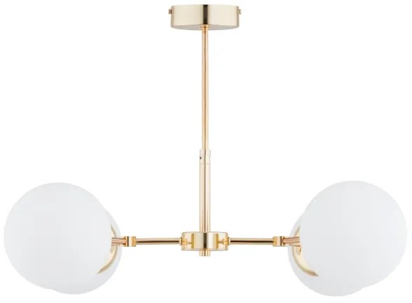 Luster na tyči FOTON  4xE14/40W/230V zlatá/biela