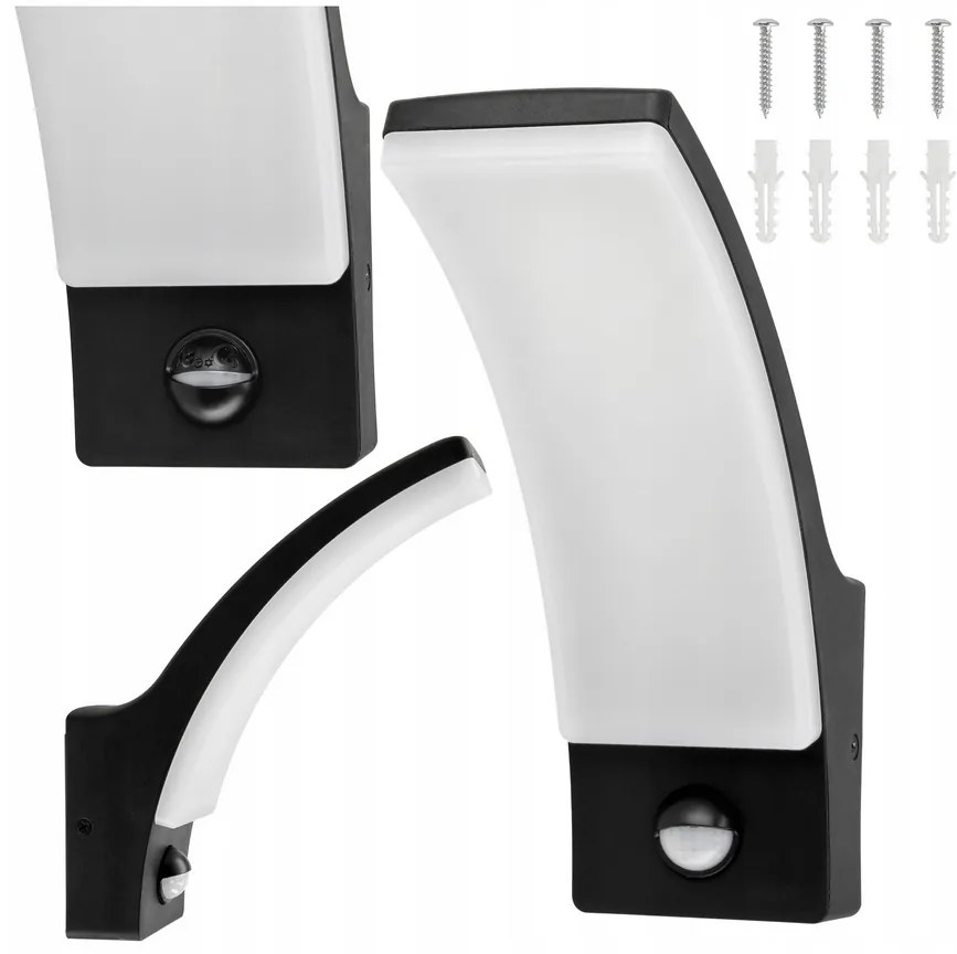BERGE LED nástenné svietidlo 12W - 800lm - vonkajšie s pohybovým čidlom
