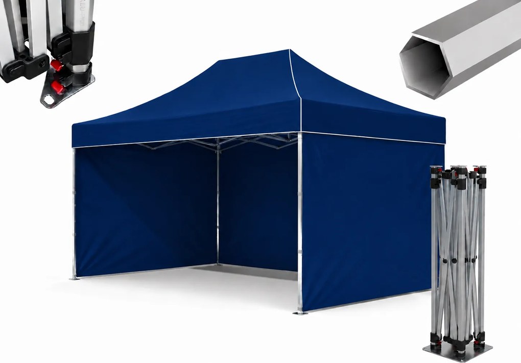 TRENDIE Hliníkový nožnicový stan 3x4,5m modrý