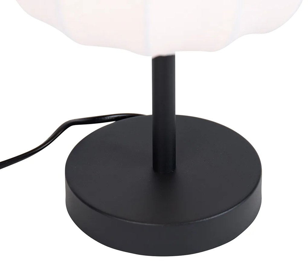 Japandi stolná lampa čierna s bielou - Madleine