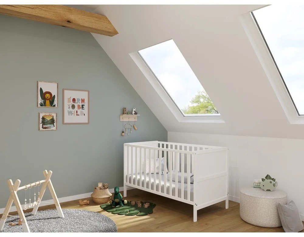 Biela postieľka z masívneho dreva 70x140 cm Alkmaar – Germania