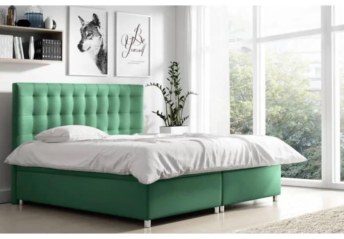 Boxspringová čalúnená posteľ Diana modrá 160 + Topper zdarma