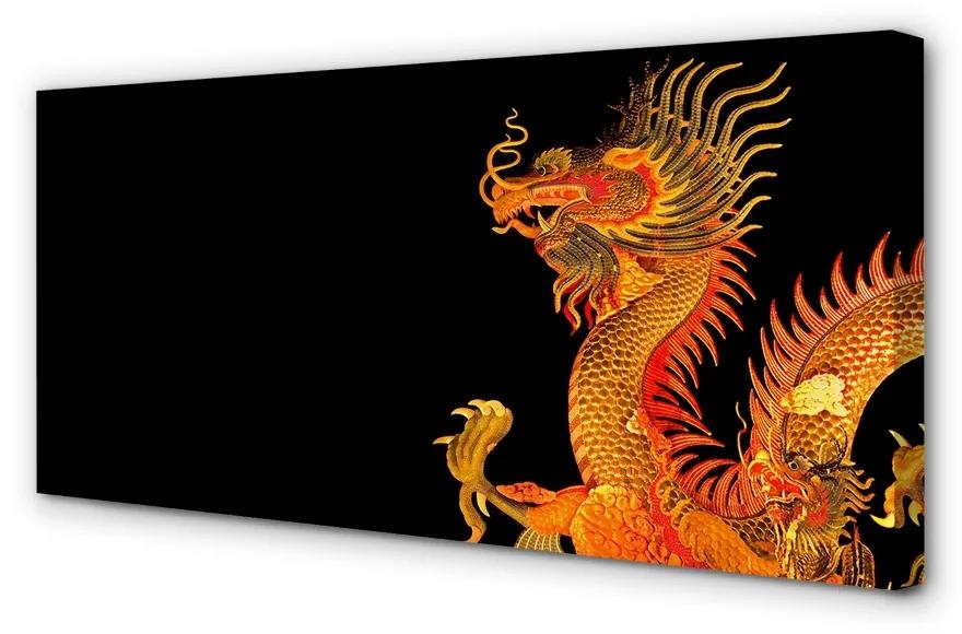 Obraz canvas Japonský zlatý drak 100x50 cm