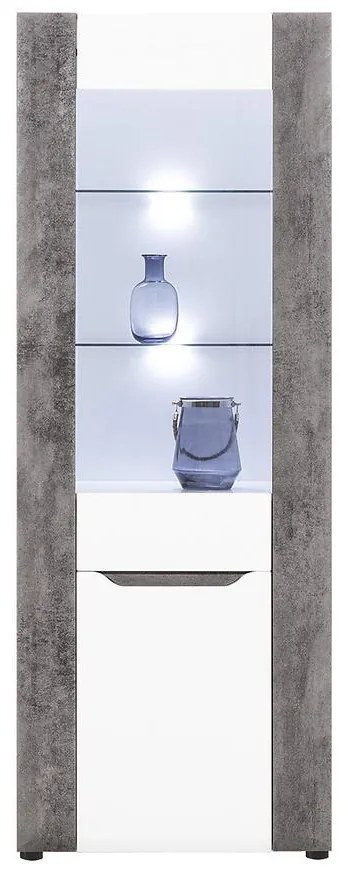 Vitrína Brando B05 Biela/Betón