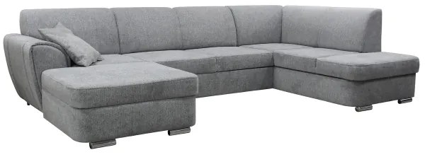 Rozkladacia rohová sedacia súprava s úložným priestorom do U SERPA pravá sivá