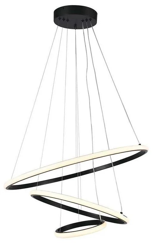 LED Luster na lanku LED/32W/230V 3000K čierna