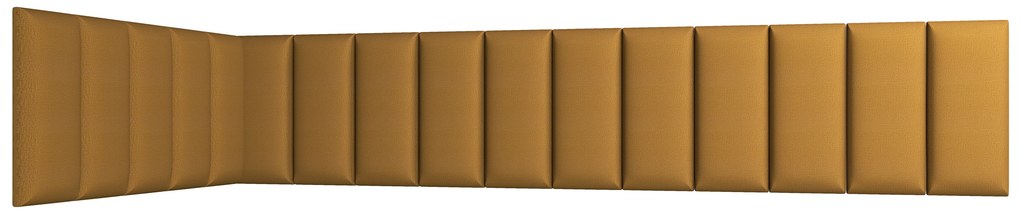 Set 16 čalúnených panelov Quadra 100x220x50 cm (horčicová). Akcia -16%. Vlastná spoľahlivá doprava až k Vám domov. 1051977