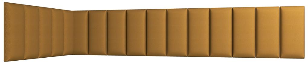 Set 16 čalúnených panelov Quadra 100x220x50 cm (horčicová). Vlastná spoľahlivá doprava až k Vám domov. 1051977