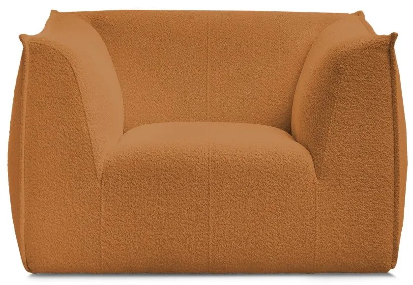 Kreslo z textílie buklé v horčicovej farbe Giorgia – Bobochic Paris