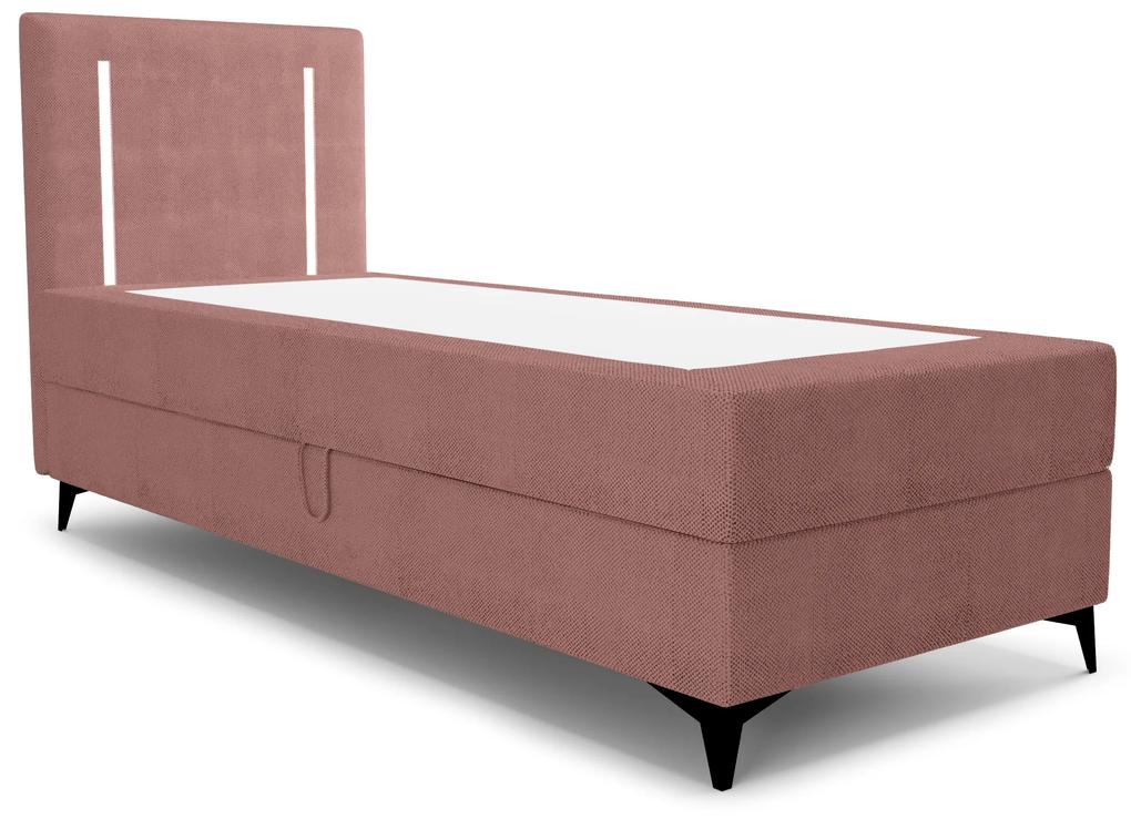 Jednolôžková posteľ 80 cm Ortega Comfort (terakota) (s roštom a matracom, bez úl. priestoru) (s LED osvetlením). Vlastná spoľahlivá doprava až k Vám domov. 1082663