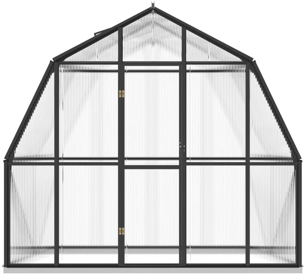 Skleník s podkladovým rámom, antracitový 3,3 m², hliník