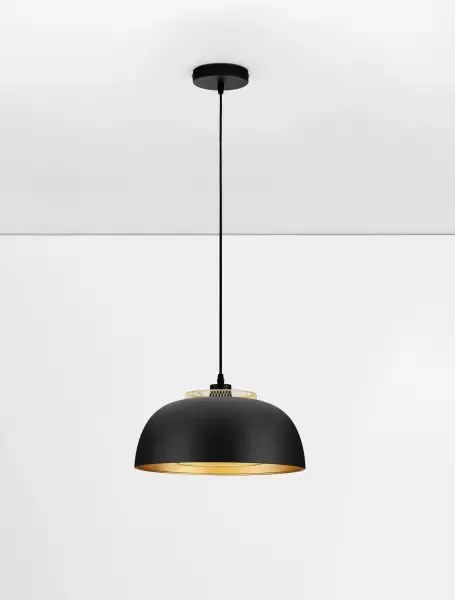 LED čierno-zlatý moderný luster Sqube