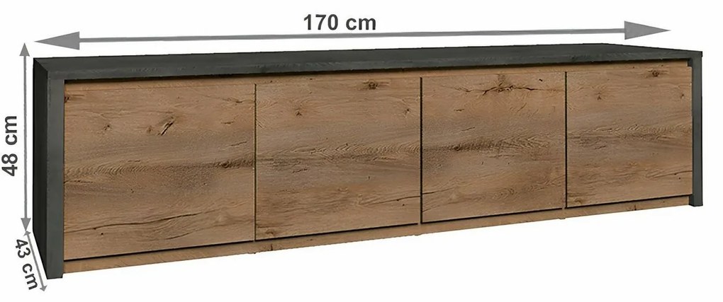 Skriňa MONTANA K4D, sivá