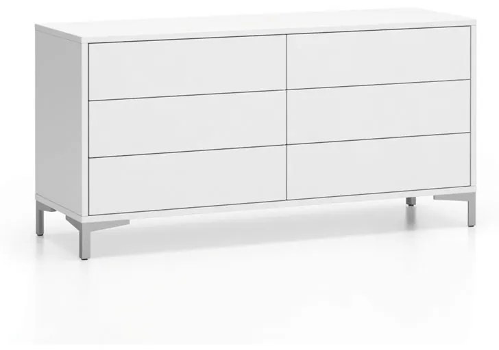 Kancelárska policová komoda LAYERS, 6 zásuviek, biela