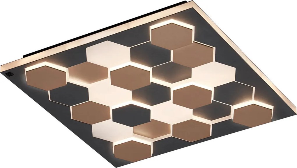 XXXLutz STROPNÉ LED SVIETIDLO, 55/55/7,5 cm Cinque - Interiérové svietidlá - 004102199101