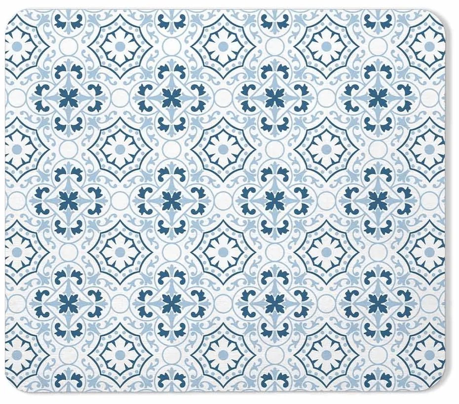 Bielo-modrá kúpeľňová predložka z kremeliny 35x45 cm Atlanta – douceur d'intérieur