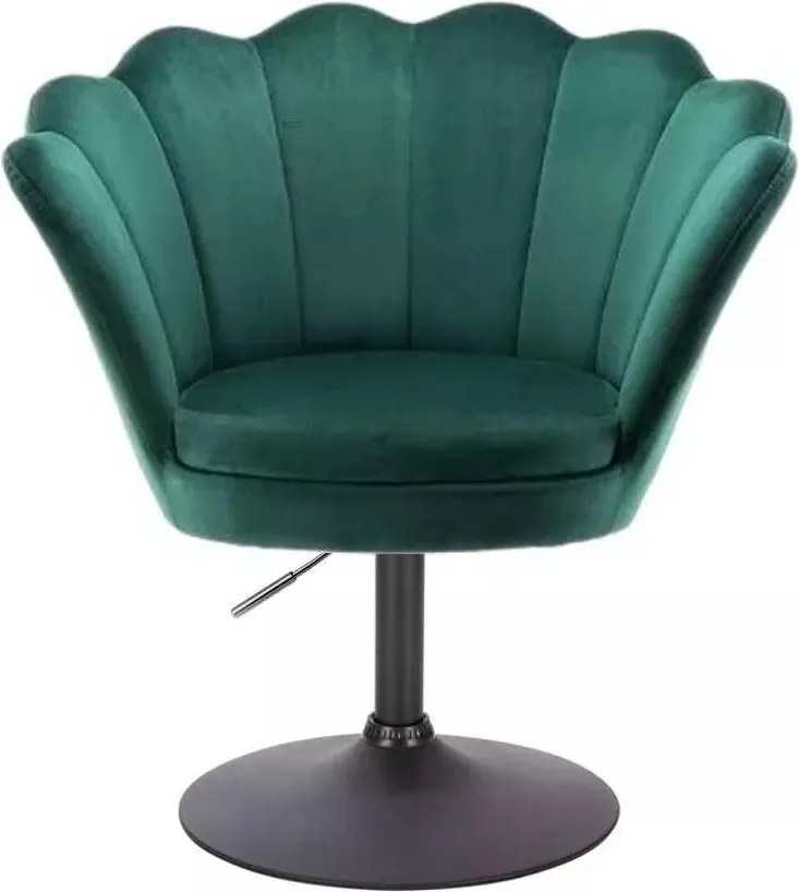 LuxuryForm DESIGN Kreslo FREY VELUR na čiernom tanieri - zelené