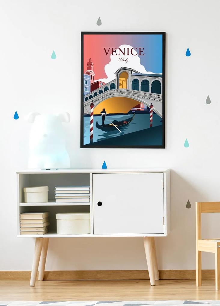 Poster Benátky - Poster 50x70cm + čierny rám (71,8€)