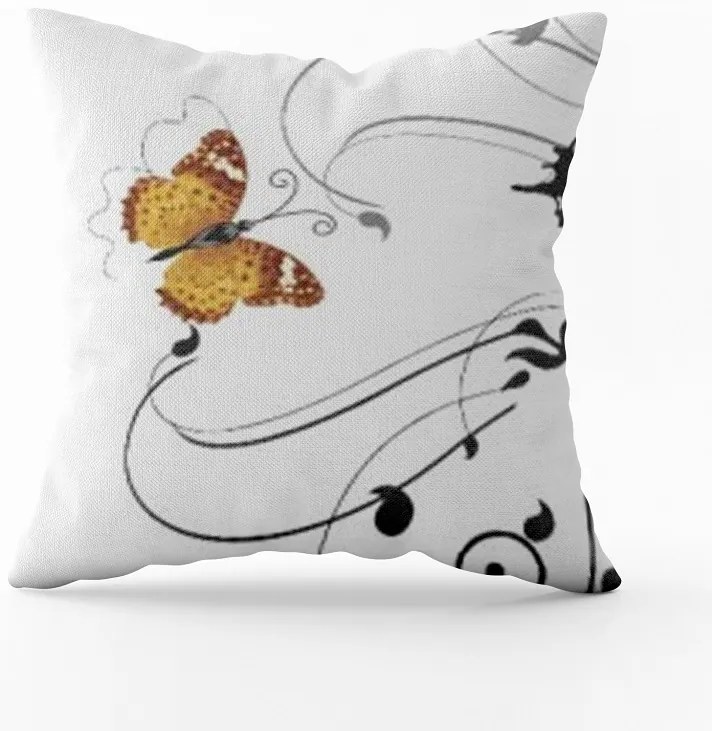 Bavlnená obliečka na vankúš - Motýl Veľkost obliečok: 40 x 40 cm, Zapínanie: Gombíky