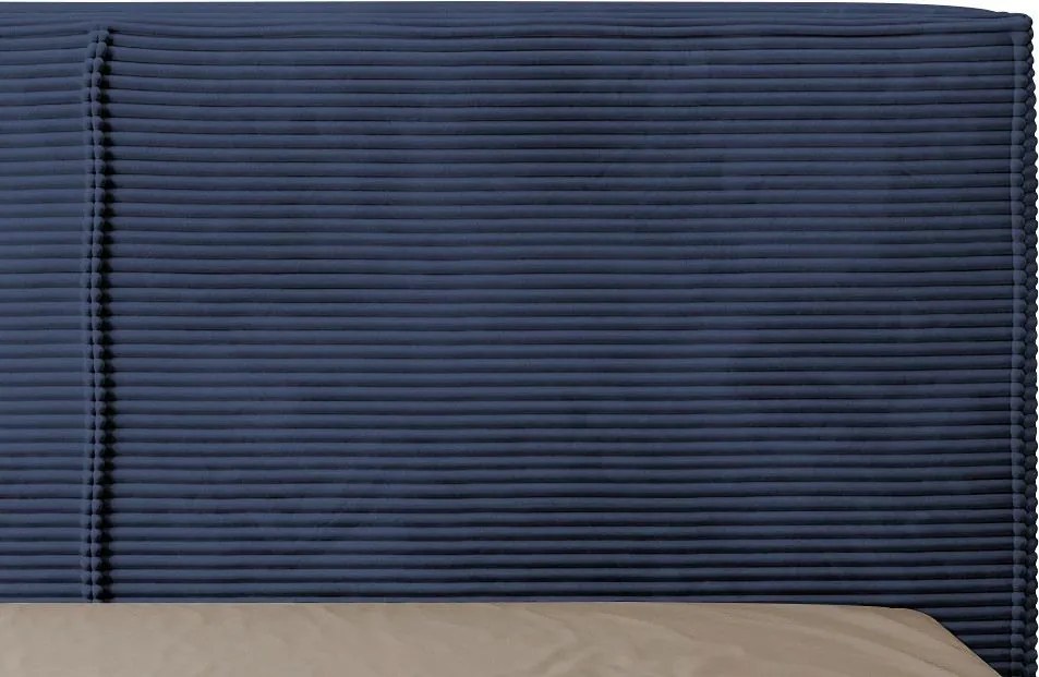 Posteľ Inez 180x200 cm, námornicka modrá šrukturovaná látka