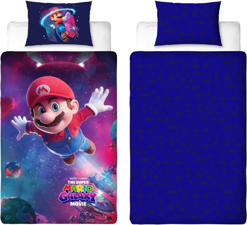 3D Bavlnené obliečky MARIO GALAXY farebné, 100% bavlna Rozmer obliečky: 70 x 80 cm | 140 x 200 cm