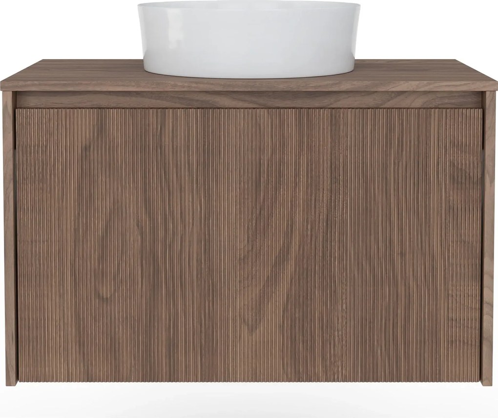 Závěsná skříňka pod umyvadlo Pezzo 80 cm s deskou ořech