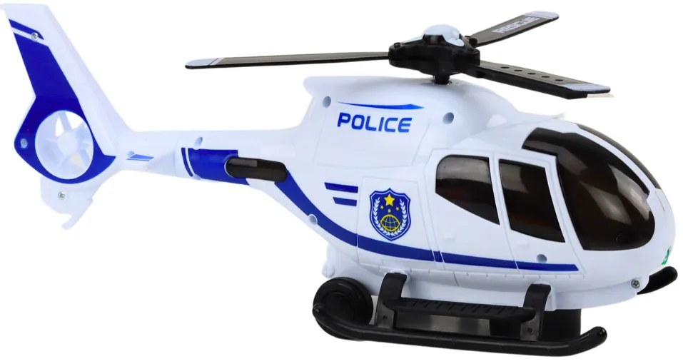 LEAN TOYS Policajný vrtuľník na batérie – svetelné a zvukové efekty