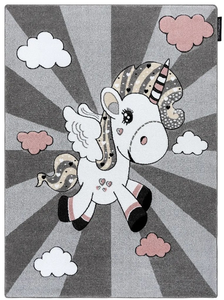 Detský kusový koberec Petit Unicorn grey, 160x220, šedá, detská izba, Dywany Łuszczów